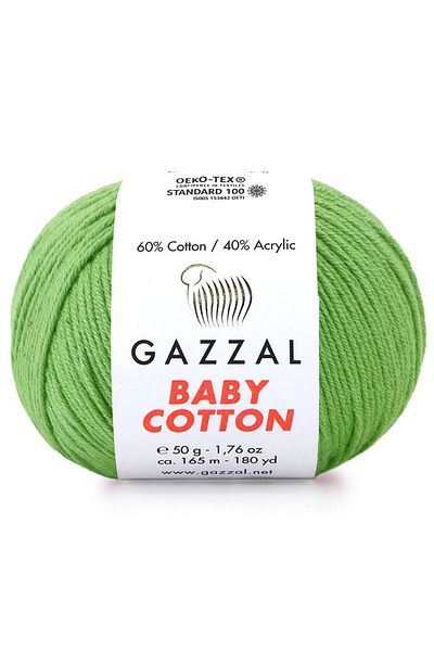 Gazzal Henna Green Baby Cotton 3448 Πλεκτό Κλωστή - 50 Γρ