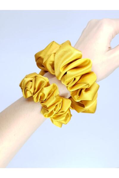 Melkady Aksesuar Melkady 131yeha - Saten Scrunchie Saç Lastiği Seti (2'li)