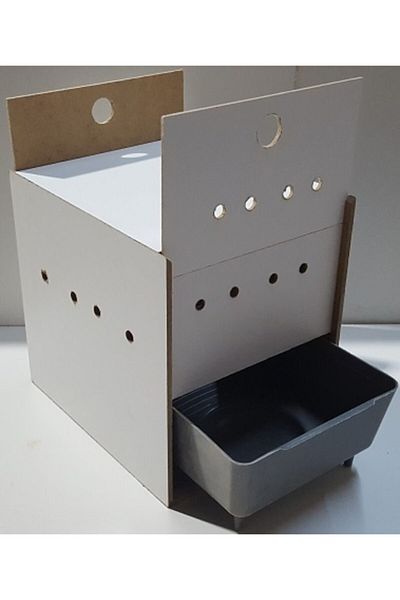 ardeppo Budgie Slot-Double Sliding - Plastic Folluk - Wooden MDF Slot - 19 Cm X 22 Cm + 22 Cm (height)