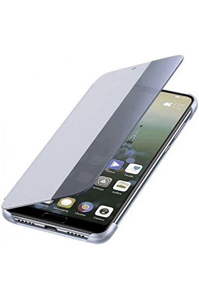 Smart Tech Huawei P20 Lite Yarım Cam Kapaklı Kılıf Gümüş