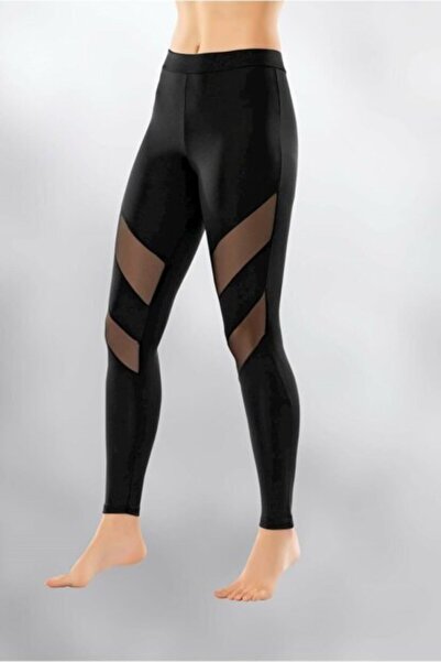 KOTA Γυναικείο μαύρο κολάν κατάδυσης με δαντέλα αθλητικού τύπου