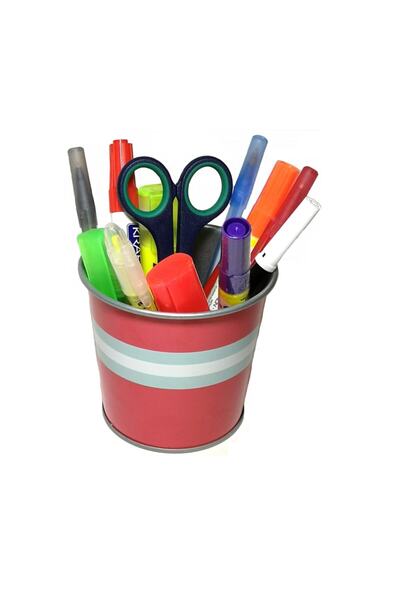 JokeyKırtasiye حامل قلم منقوش من المعدن الوردي المقاوم للصدأ