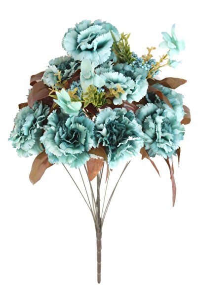 Nettenevime Turquoise Carnation Big Bunch Artificial Flower Arrangement