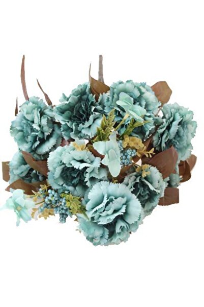 Nettenevime Turquoise Carnation Big Bunch Artificial Flower Arrangement