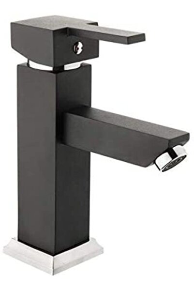 HMS Square Open Close Fixed Sink Faucet Black