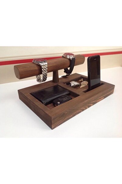 Master Hands Ahşap Saat Standı Başucu Organizatörü