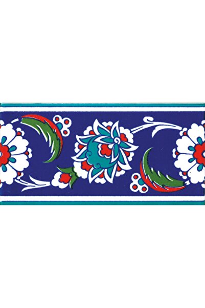 Armada Çini 10x20 Cm Ks 12 Iznik Çiçek Desenli Seramik Çini Bordür