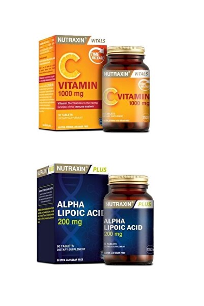 Nutraxin حمض الدهون بلس ألفا - 60 كبسولة و1000 مجم فيتامين سي 30 قرصًا