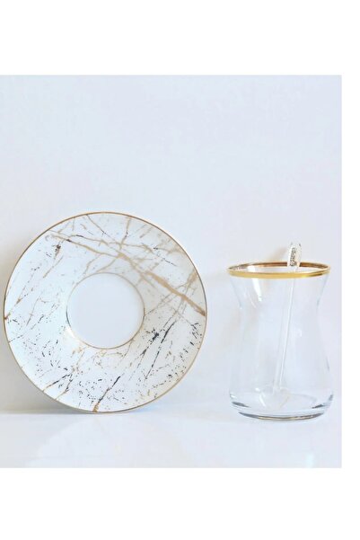 İpek Porselen طقم شاي من الرخام والخزف 18 قطعة