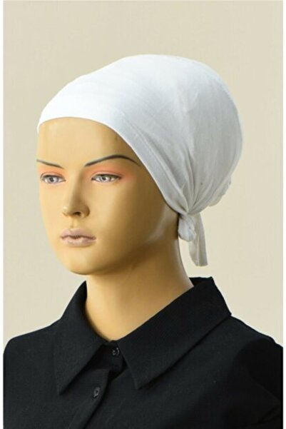 MİSS İPEK بونيه من القطن الممشط باللون الأبيض