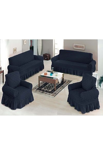 Altın Kelebek Smoked Bürümcük Sofa Cover Maxi Set (3+3+1+1)