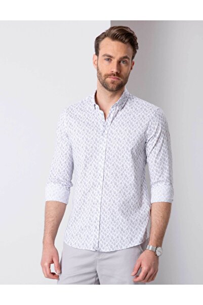 Pierre Cardin Men's Gray Patterned Shirt 50202833-Vr001