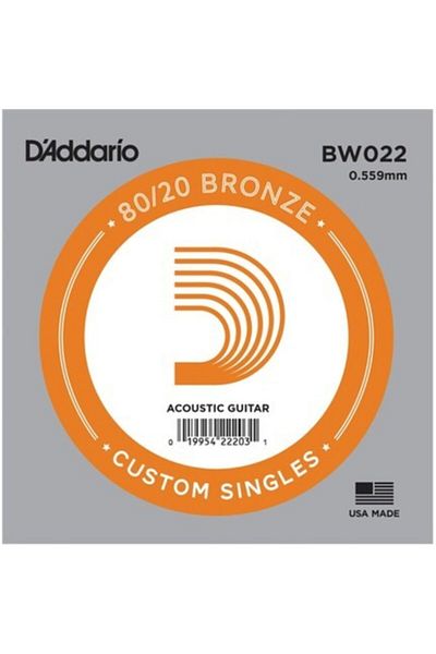 Daddario D'Addario 80/20 Bronze Ακουστική Κιθάρα Μονή Σκληρή - .022 Bw022