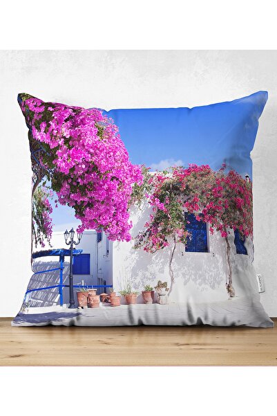 Realhomes غطاء وسادة من جلد الغزال المزخرف بنمط اللبلاب الأرجواني على الوجهين...