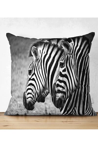 Realhomes Husă de pernă cu model modern de zebră, cu două fețe, imprimată digitală, din piele de căprioară