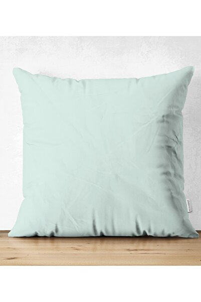 Realhomes غطاء وسادة من جلد الغزال المزخرف مطبوع رقميًا بلون أخضر نعناعي مزدو...