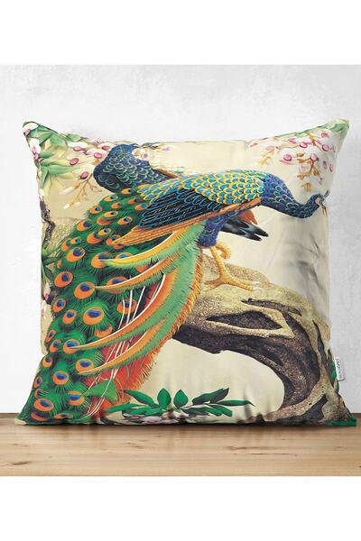 Realhomes Tavuz Kuşu Çift Taraflı Dijital Baskılı Dekoratif Süet Yastık Kırle...