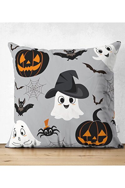 Realhomes Față de pernă modernă din piele de căprioară, cu două fețe, dovleac și Casper