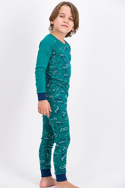 ROLY POLY Rolypoly Animals Skeleton Dark Green Boy's Pajama Set