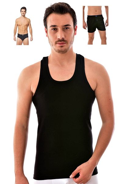 Tutku Ribana Sports Ανδρικά εσώρουχα 3 τμχ Χτενισμένα βαμβακερά κουμπιά Boxer 3 τμχ Ανδρικά σώβρακα Kom 3 τμχ Οικονομικό Σετ Μαύρο