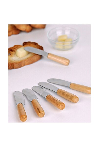Genel Markalar Terayağ Bal Çikolata Bıçağı, 6 Lı Ahşap Saplı Kahvaltı Spatulası