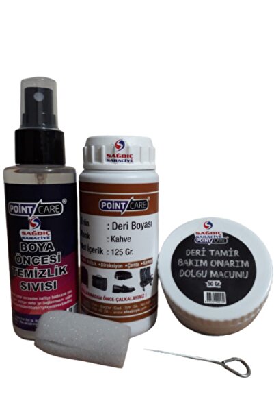 A POINT Point Care Kahve Deri Döşeme Ayakkabı Boyası Temizlik Sıvısı Ve Point Care Deri Çatlak Tamir Macun