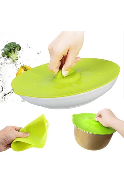 FırsatVar Isı Koruyucu Toz Önleyici Silikon Tencere Tava Kapağı Kapak