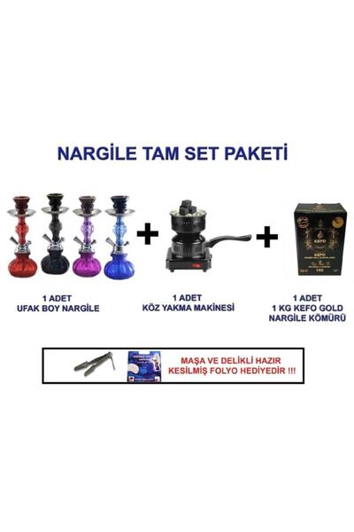1001Naturel 1ufak Boy Nargile1 Köz Yakma Makinesi 1 Kg Kefo Gold Kömür