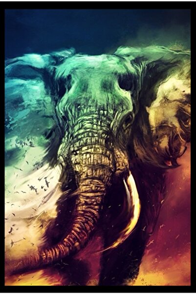 hediyeniburadabul Umjetnička slika slona od drveta 20x30 - MDF