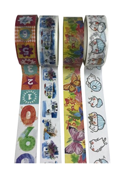 Vox Art Japon Washi Dekor Bant Seti 4 lü 1.5cm X 10mt