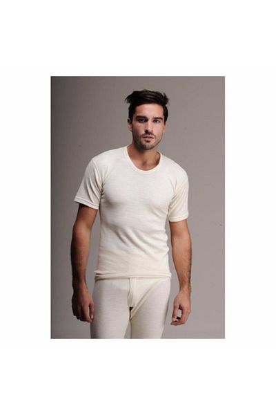 Hasyün Real Wool Short Sleeve Men's Undershirt Undershirt