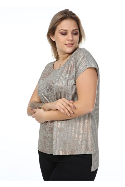 Seamoda Γυναικείο καφέ αμάνικο μπλουζάκι με στάμπα με καφέ