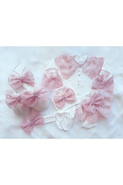 Şeker Tadında Tasarımlar Pudra Fransız Güpür Detaylı Anne Bebek Hastane Çıkış...