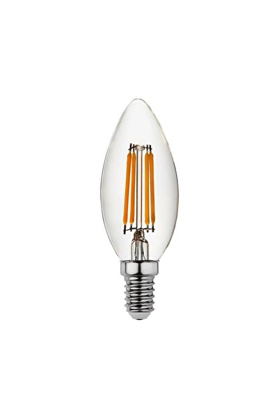 Genel Markalar Düz Mum 4 Watt Edison Tip Rustik Led Ampul Günışığı Işık Şeffa...