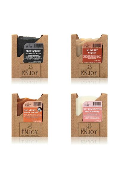 Enjoy Natural Activated Carbon Sulfur Honey & Goat Milk Skin Whitening Hand Face Hair And Body Soap