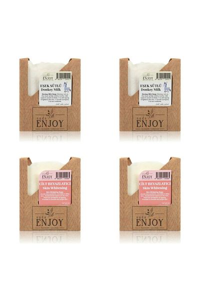 Enjoy Natural Donkey Milk X2 Skin Whitening X2 Hand Face Hair And Body Soap 4 Pack