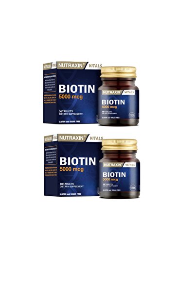 Nutraxin بيوتين 5000 ماك جرام 30 قرص X2 قطعة