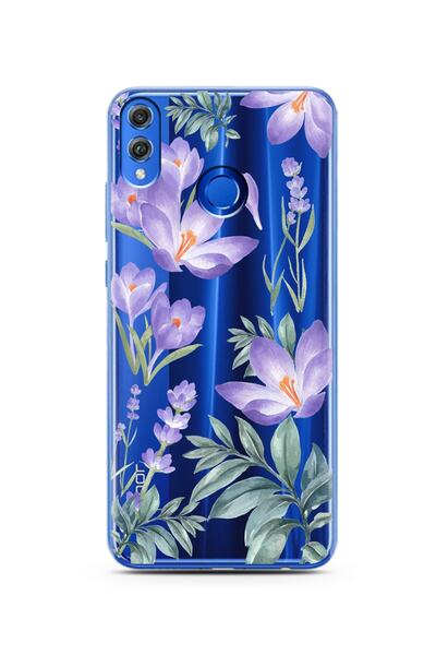 Spoyi Kış Çiçeği Tasarımlı Süper Şeffaf Silikon Telefon Kılıfı Huawei Honor 8x
