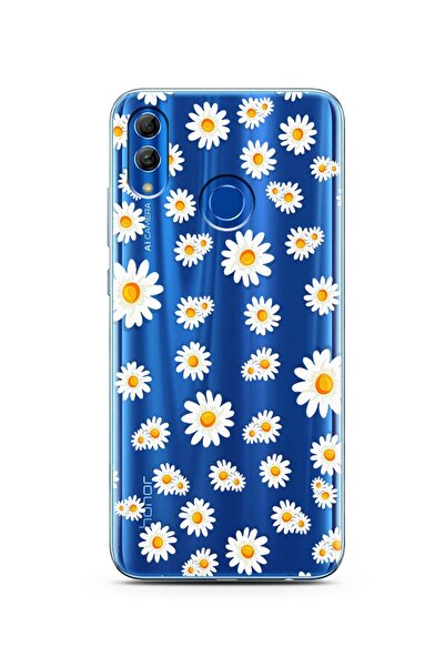 Spoyi Papatya Tasarımlı Süper Şeffaf Silikon Telefon Kılıfı Huawei Honor 10 Lite