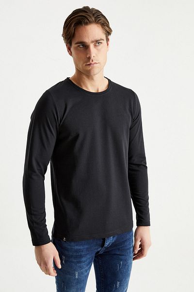 DYNAMO Schwarzes Sweatshirt mit Rundhalsausschnitt für Herren