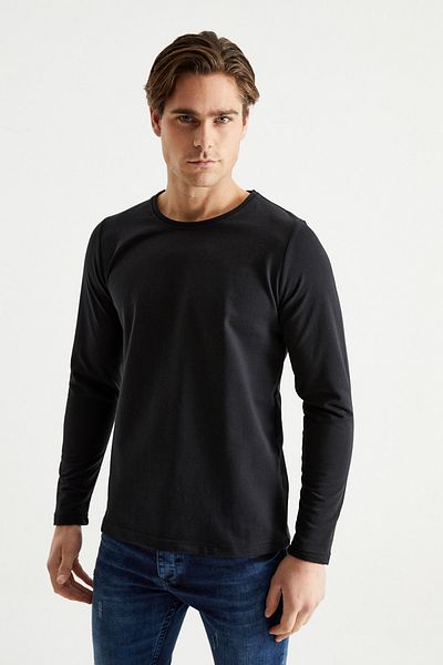 DYNAMO Schwarzes Sweatshirt mit Rundhalsausschnitt für Herren