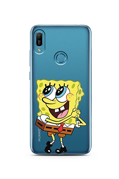 Spoyi Süngerbob Tasarımlı Süper Şeffaf Silikon Telefon Kılıfı Huawei Y6 Prime...