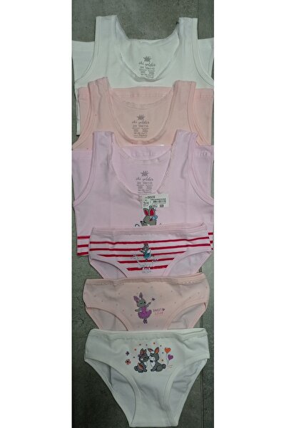 İki Yıldız Djevojački šareni set od Pamuk komada: donja majica i gaćice