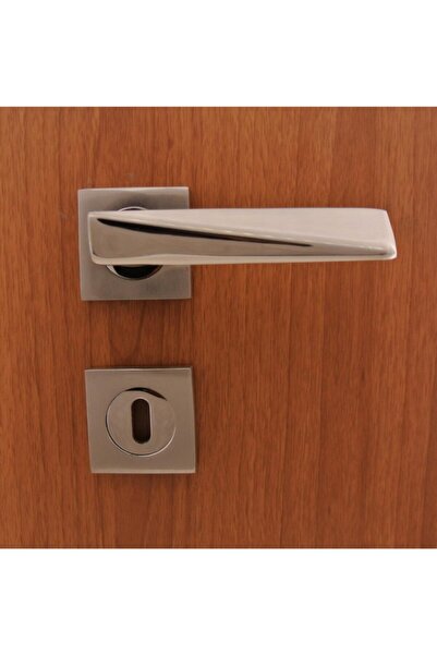 Dooraks Piramit Kapı Kolu Nikel Saten Rozetli Kapı Kolu Oda