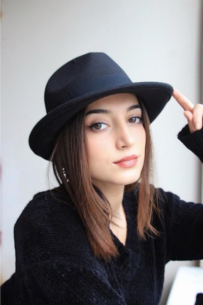 Çalıkuşu Black Cowboy Fedora Hat