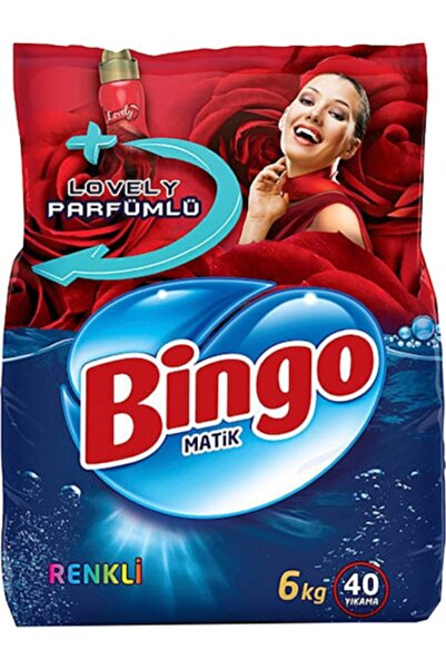 Bingo Matik Renkli Lovely Parfümlü Renkliler Için Toz Çamaşır Deterjanı 6 Kg