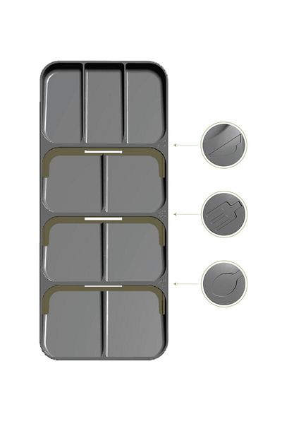 Tedarikcenter Λευκό Συρτάρι Organizer με 9 θήκες - Εσωτερική θήκη για κουτάλια