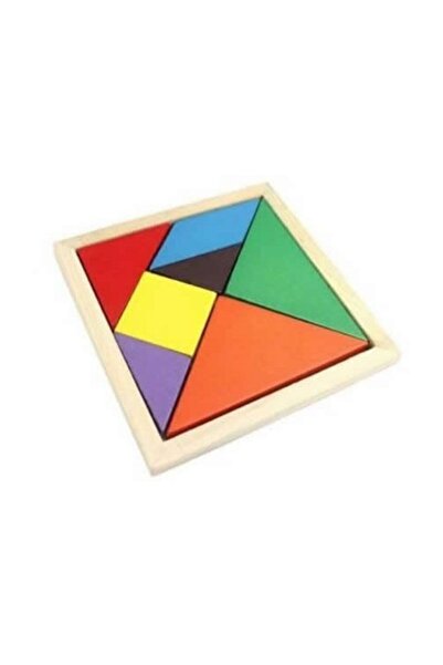 Akropolis 7 Parça Eğitici Renkli Ahşap Orta Boy Tangram Akıl Zeka Mantık Ve Strateji Oyunu