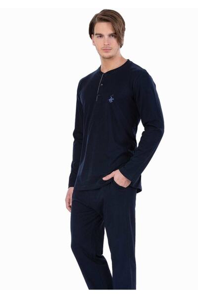 Erkek Lacivert Polo Clup Pijama Takımı 881