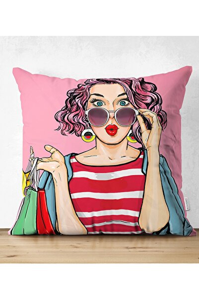 Realhomes غطاء وسادة من جلد الغزال المزخرف مزدوج الجوانب بتصميم بوبارت مع خلف...